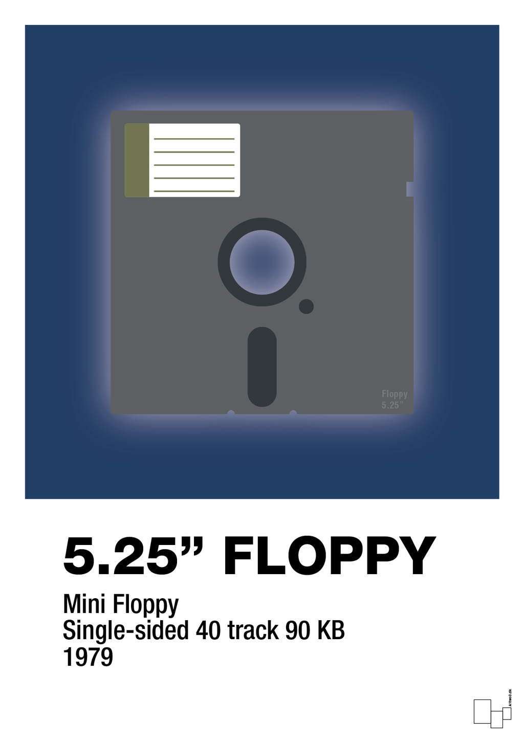 plakat: floppy disc 5.25" - lapis blue-Retro-A1two3