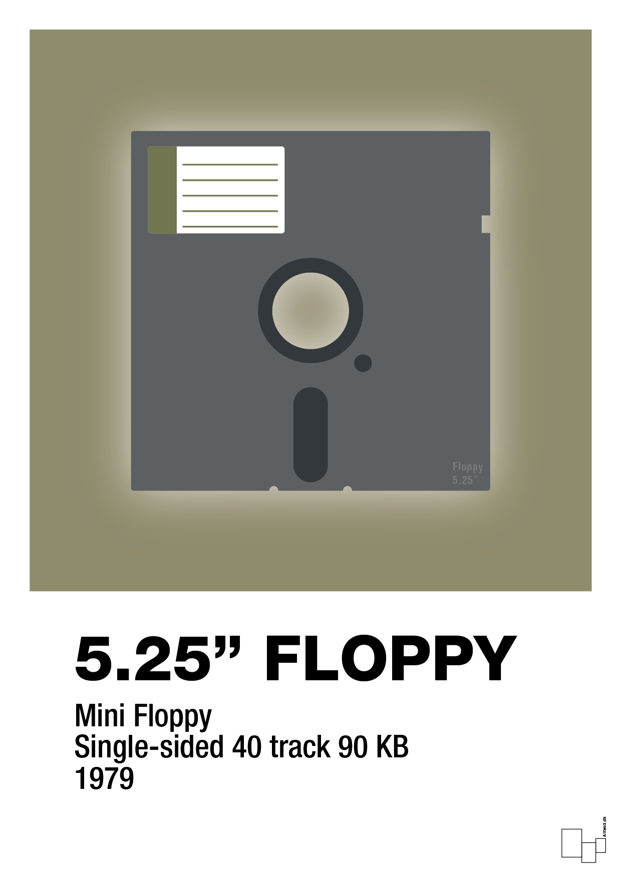 plakat: floppy disc 5.25" - misty forrest-Retro-A1two3