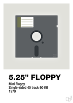 plakat: floppy disc 5.25" - painters white-Retro-A1two3