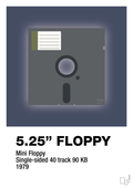 Floppy disc 5.25" - petrol-Retro-A1two3