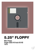 plakat: floppy disc 5.25" - plum-Retro-A1two3