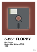 plakat: floppy disc 5.25" - red pepper-Retro-A1two3
