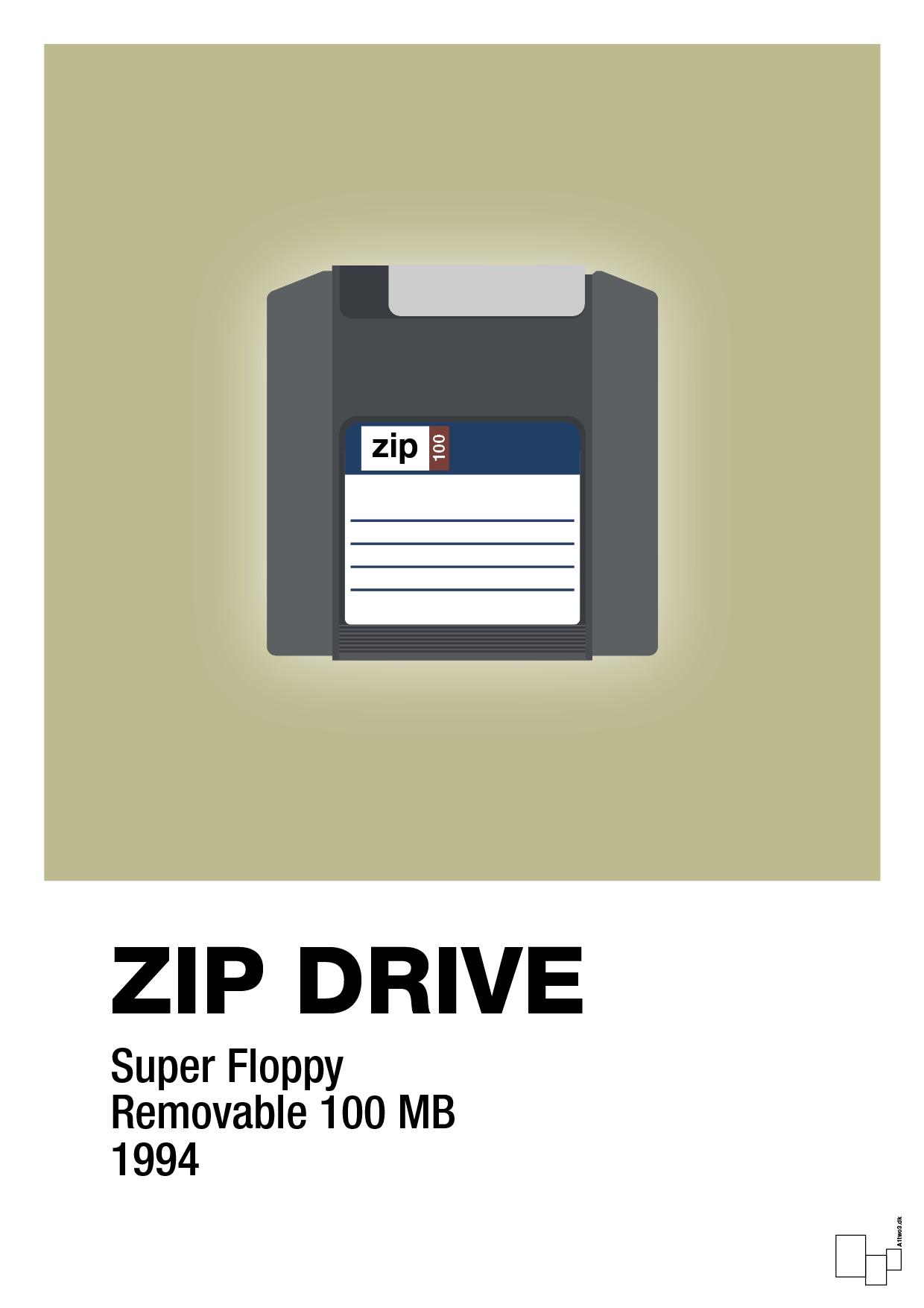 plakat: zip drive 100 mb - back to nature-Retro-A1two3