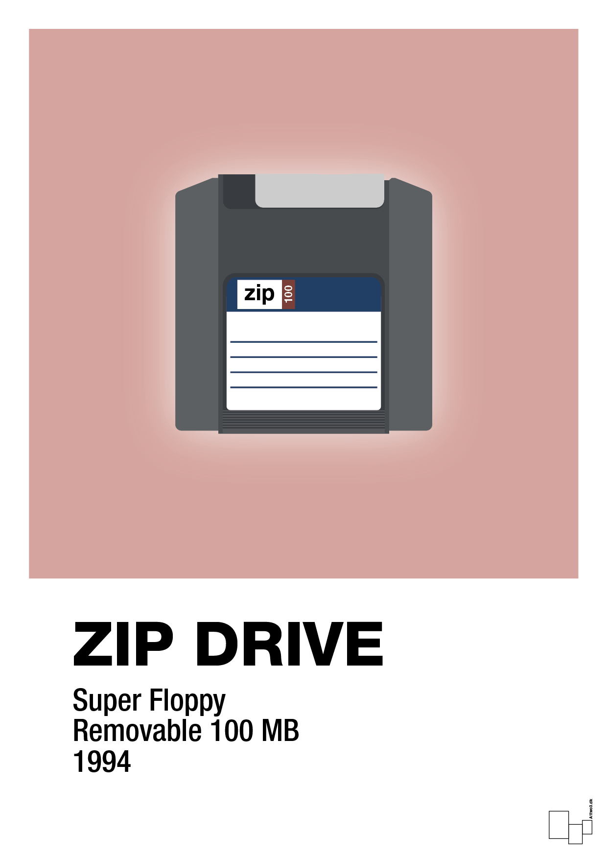 plakat: zip drive 100 mb - bubble shell-Retro-A1two3