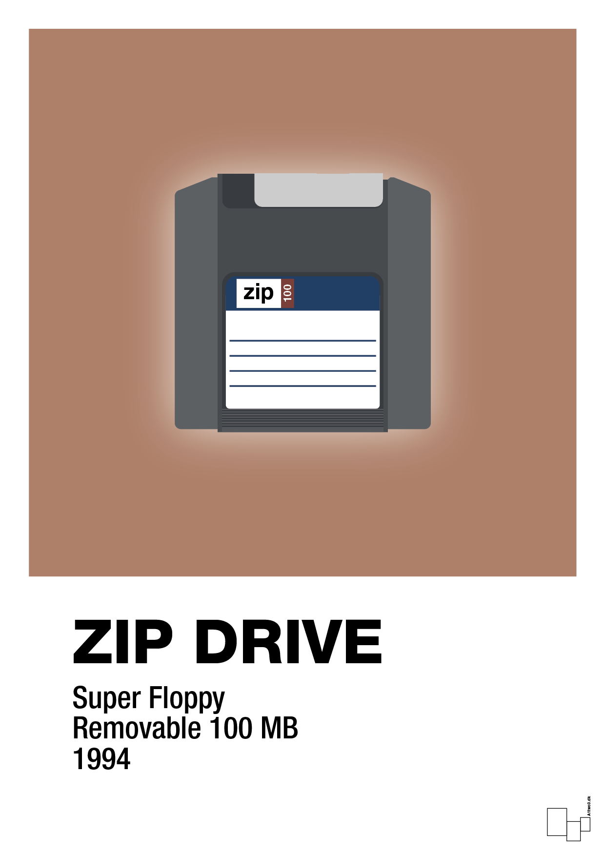 plakat: zip drive 100 mb - cider spice-Retro-A1two3