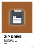 plakat: zip drive 100 mb - cognac-Retro-A1two3