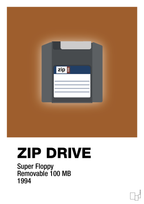 plakat: zip drive 100 mb - cognac-Retro-A1two3