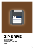 plakat: zip drive 100 mb - dark brown-Retro-A1two3