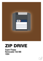 plakat: zip drive 100 mb - dark brown-Retro-A1two3