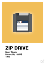 plakat: zip drive 100 mb - honeycomb-Retro-A1two3