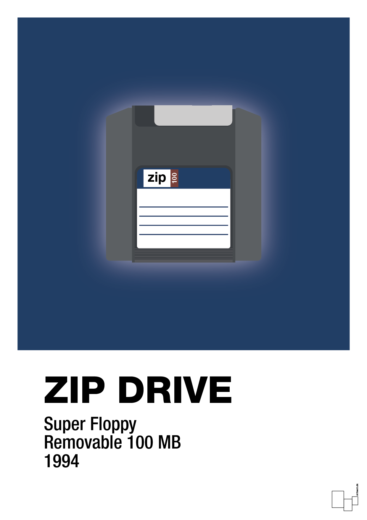 plakat: zip drive 100 mb - lapis blue-Retro-A1two3