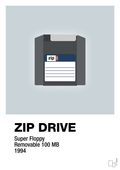 plakat: zip drive 100 mb - light drizzle-Retro-A1two3