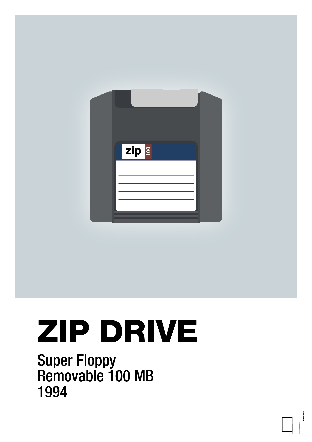 plakat: zip drive 100 mb - light drizzle-Retro-A1two3
