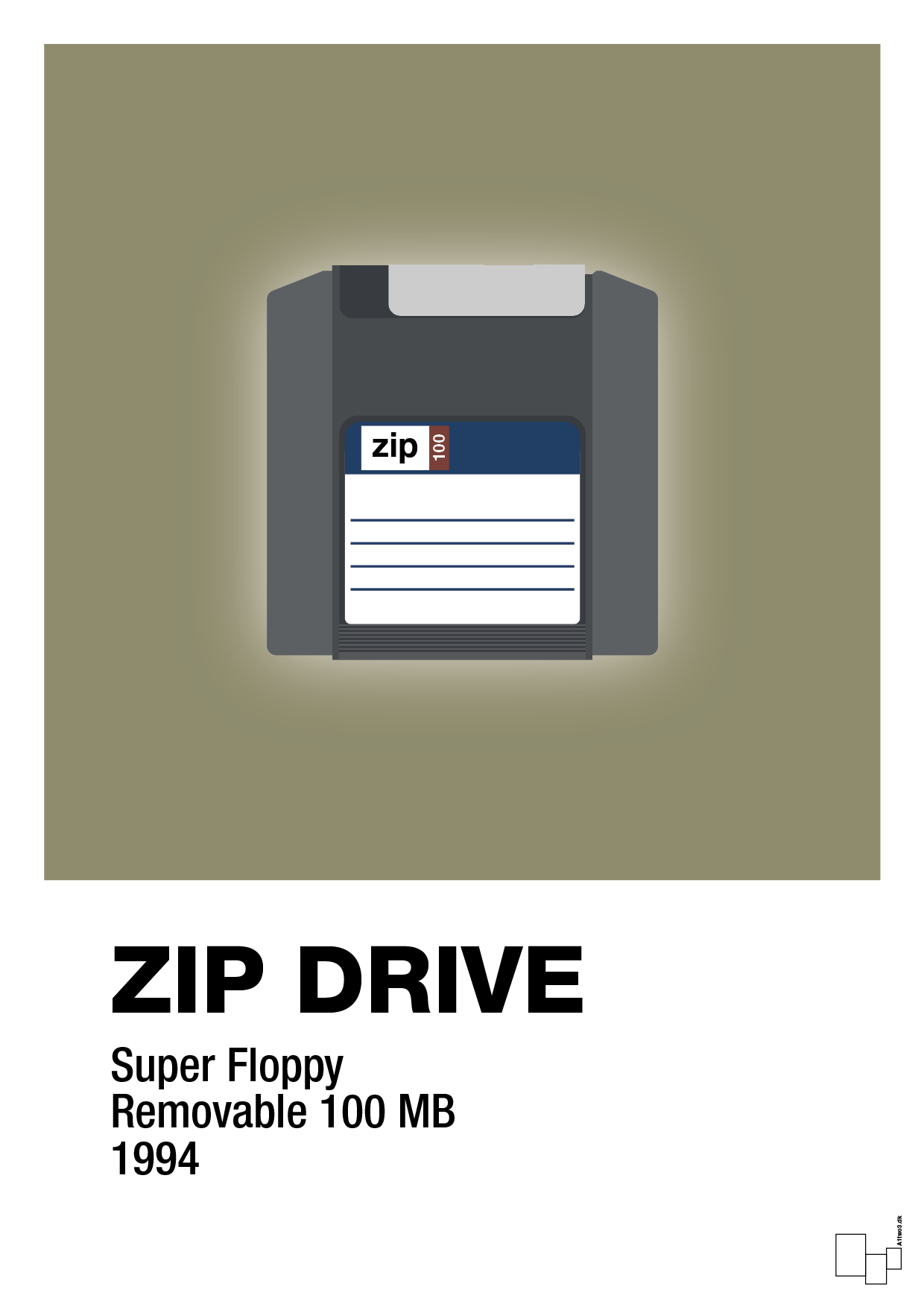plakat: zip drive 100 mb - misty forrest-Retro-A1two3
