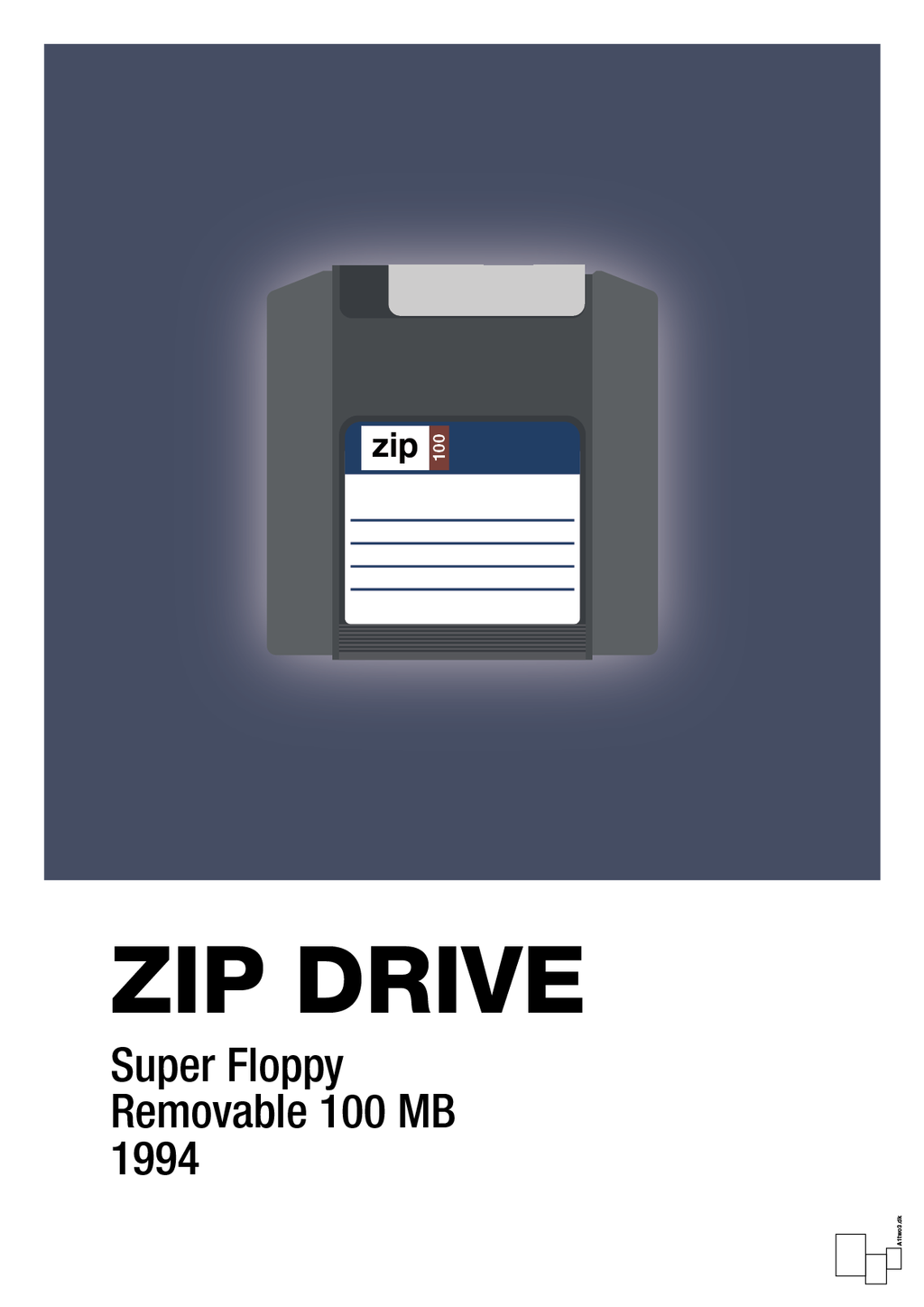 Zip drive 100 mb - petrol-Retro-A1two3