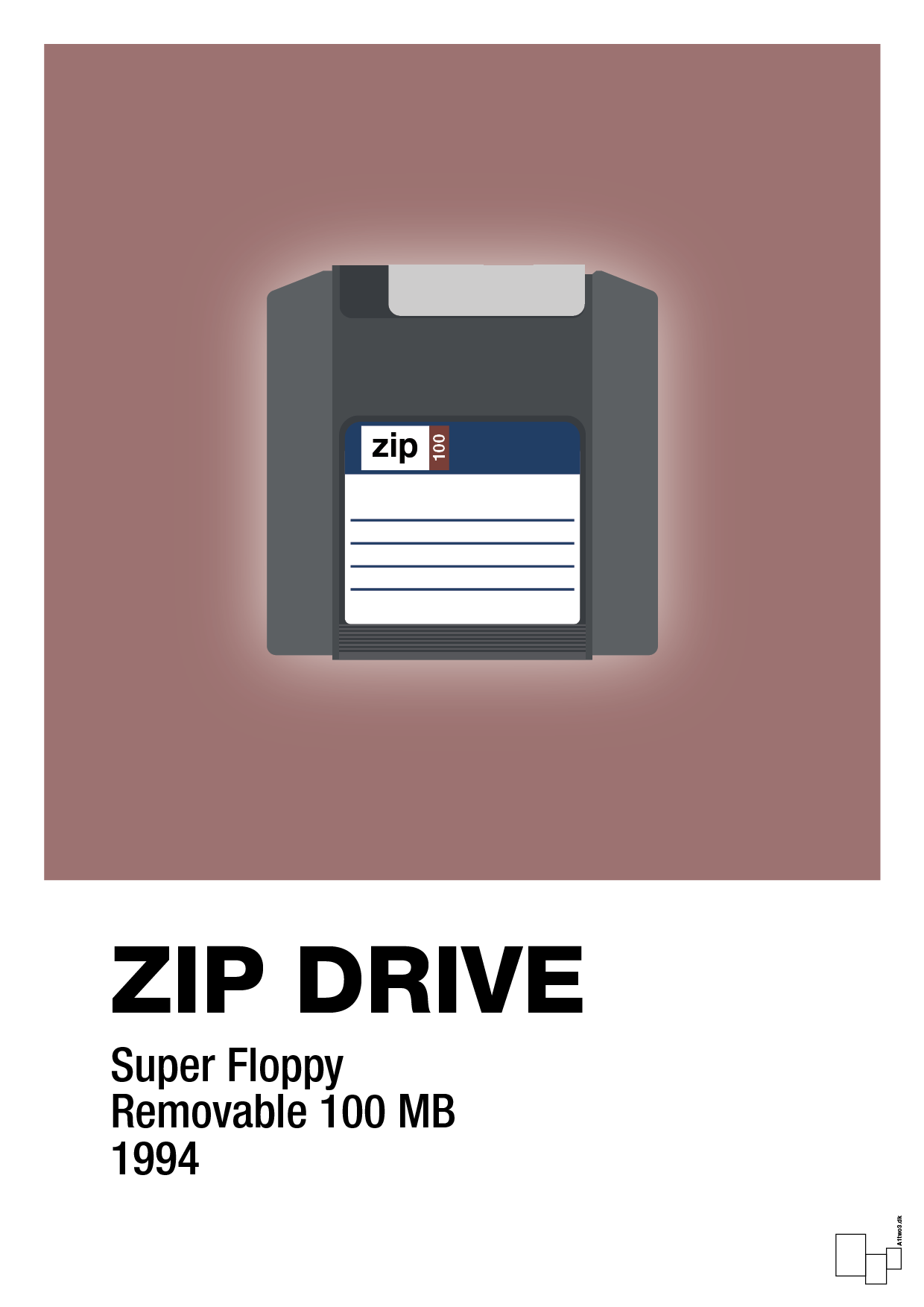 plakat: zip drive 100 mb - plum-Retro-A1two3