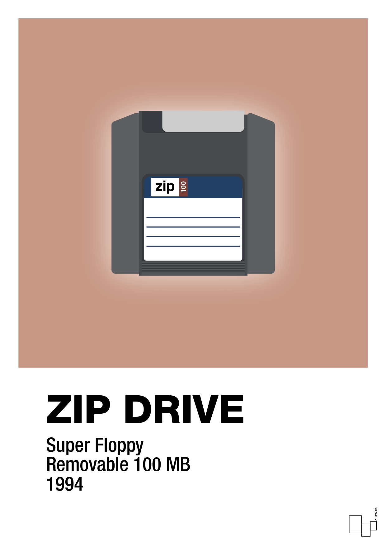 plakat: zip drive 100 mb - powder-Retro-A1two3