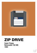 plakat: zip drive 100 mb - rumba orange-Retro-A1two3