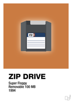 plakat: zip drive 100 mb - rumba orange-Retro-A1two3