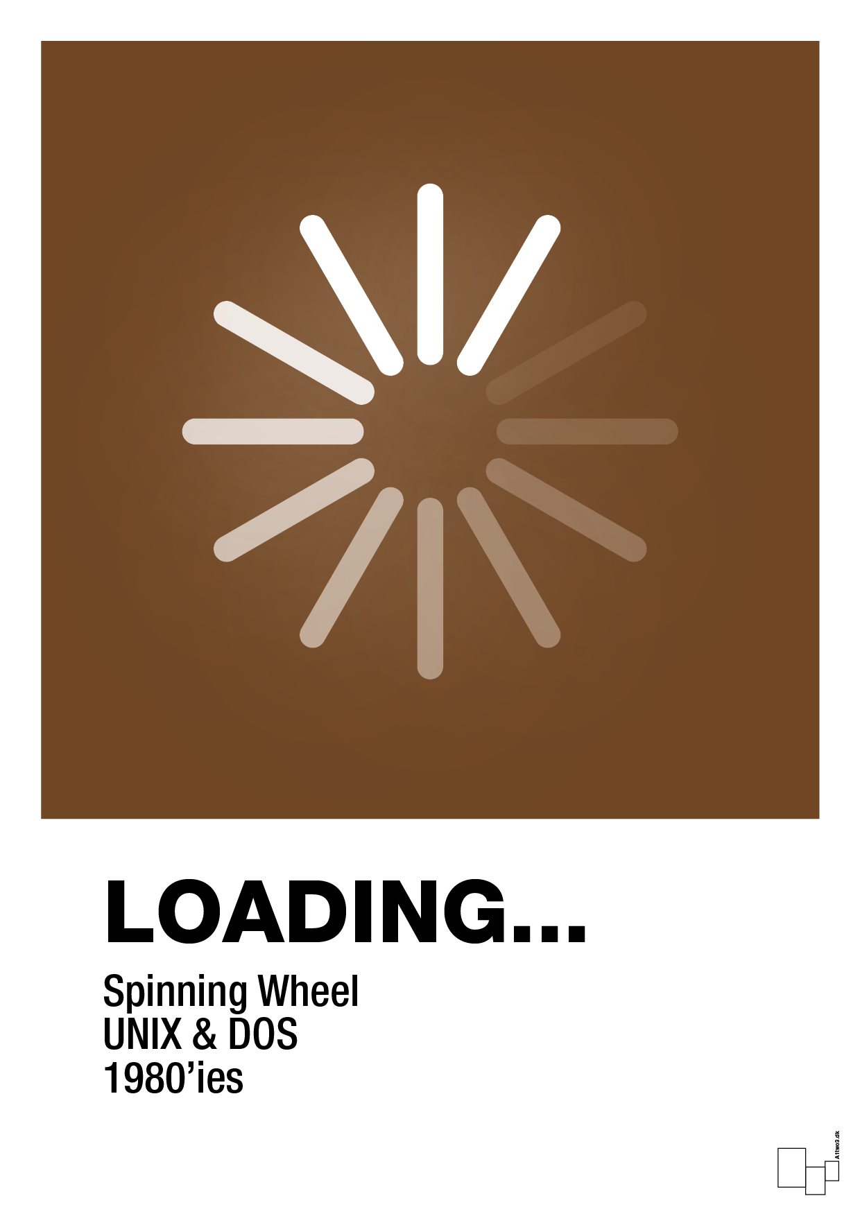 plakat: loading - dark brown-Retro-A1two3