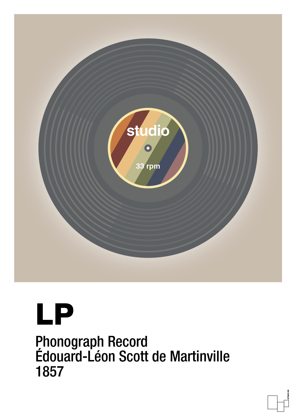 plakat: vinylplade 33rpm - creamy mushroom-Retro-A1two3