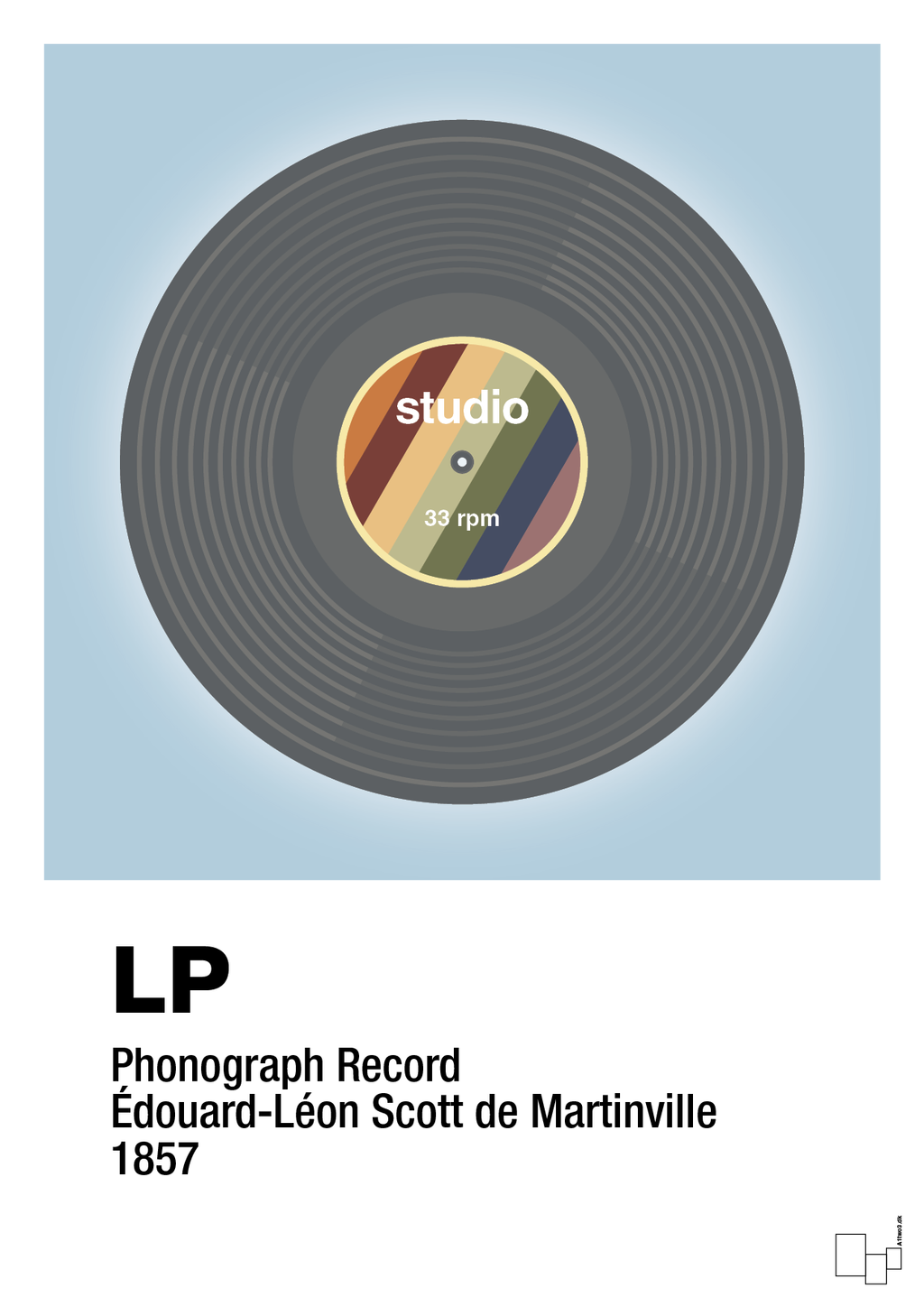 plakat: vinylplade 33rpm - heavenly blue-Retro-A1two3