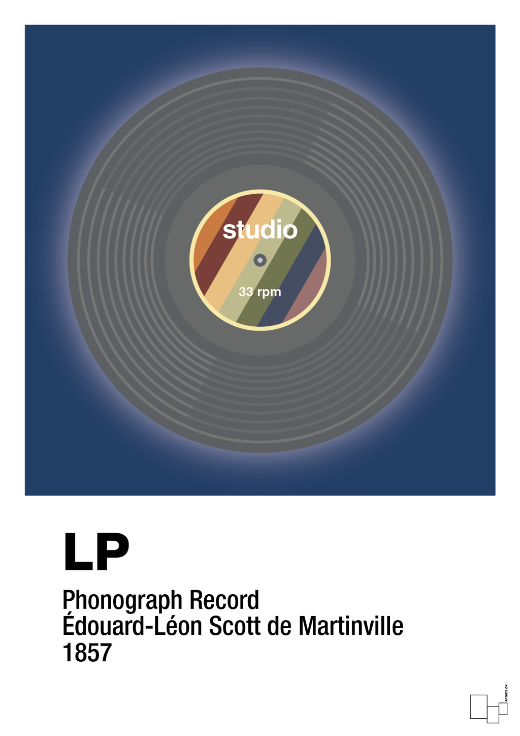 plakat: vinylplade 33rpm - lapis blue-Retro-A1two3