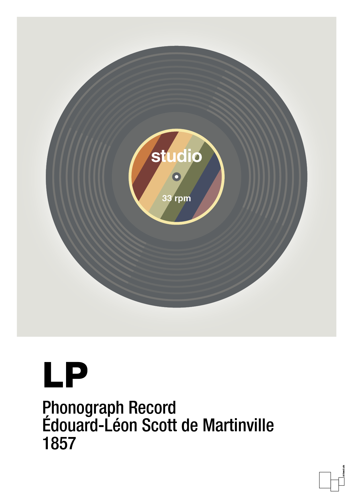 plakat: vinylplade 33rpm - painters white-Retro-A1two3