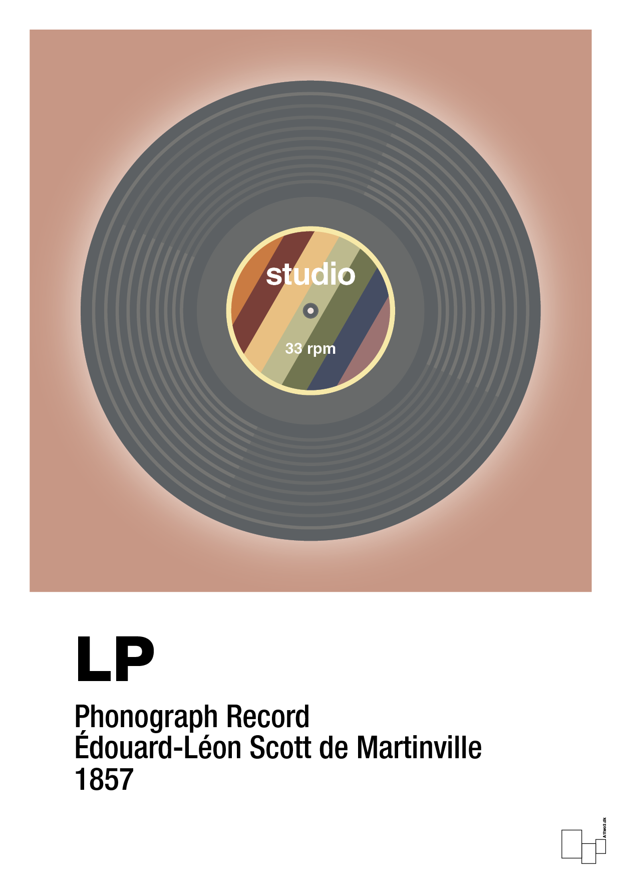 plakat: vinylplade 33rpm - powder-Retro-A1two3