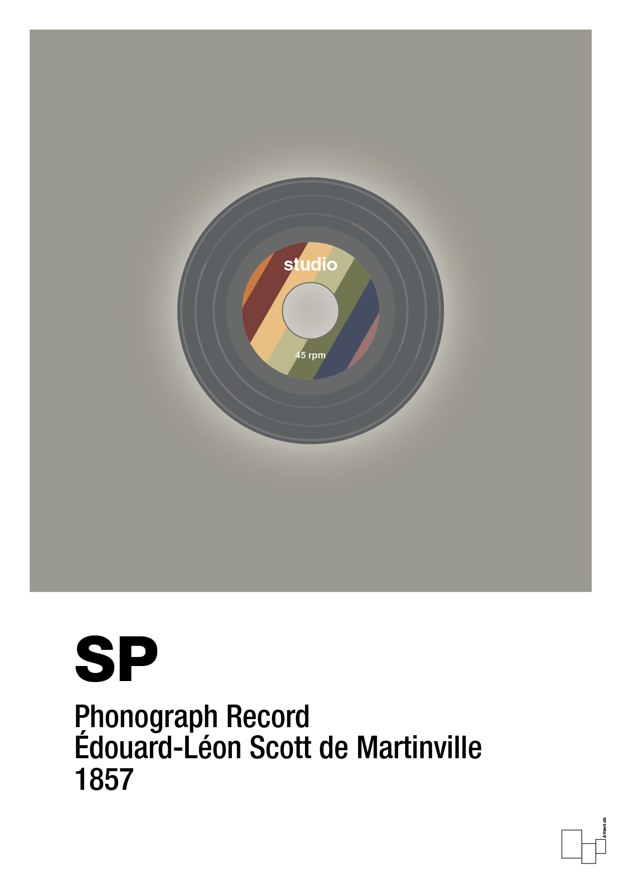 plakat: vinylplade 45rpm - battleship gray-Retro-A1two3