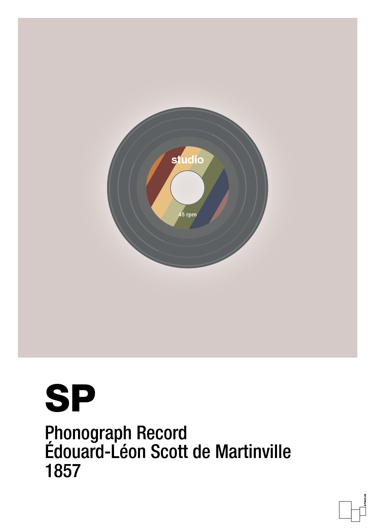 plakat: vinylplade 45rpm - broken beige-Retro-A1two3