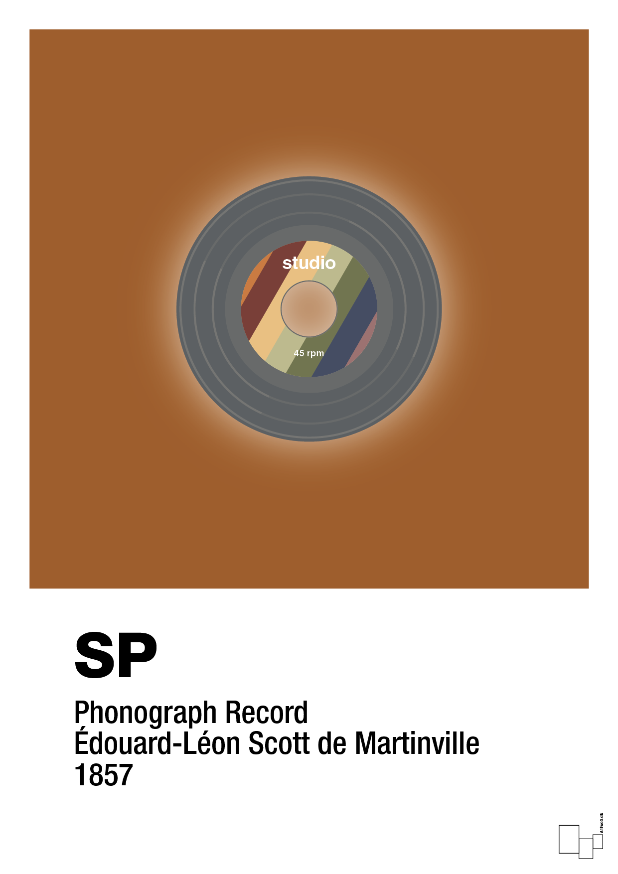 plakat: vinylplade 45rpm - cognac-Retro-A1two3