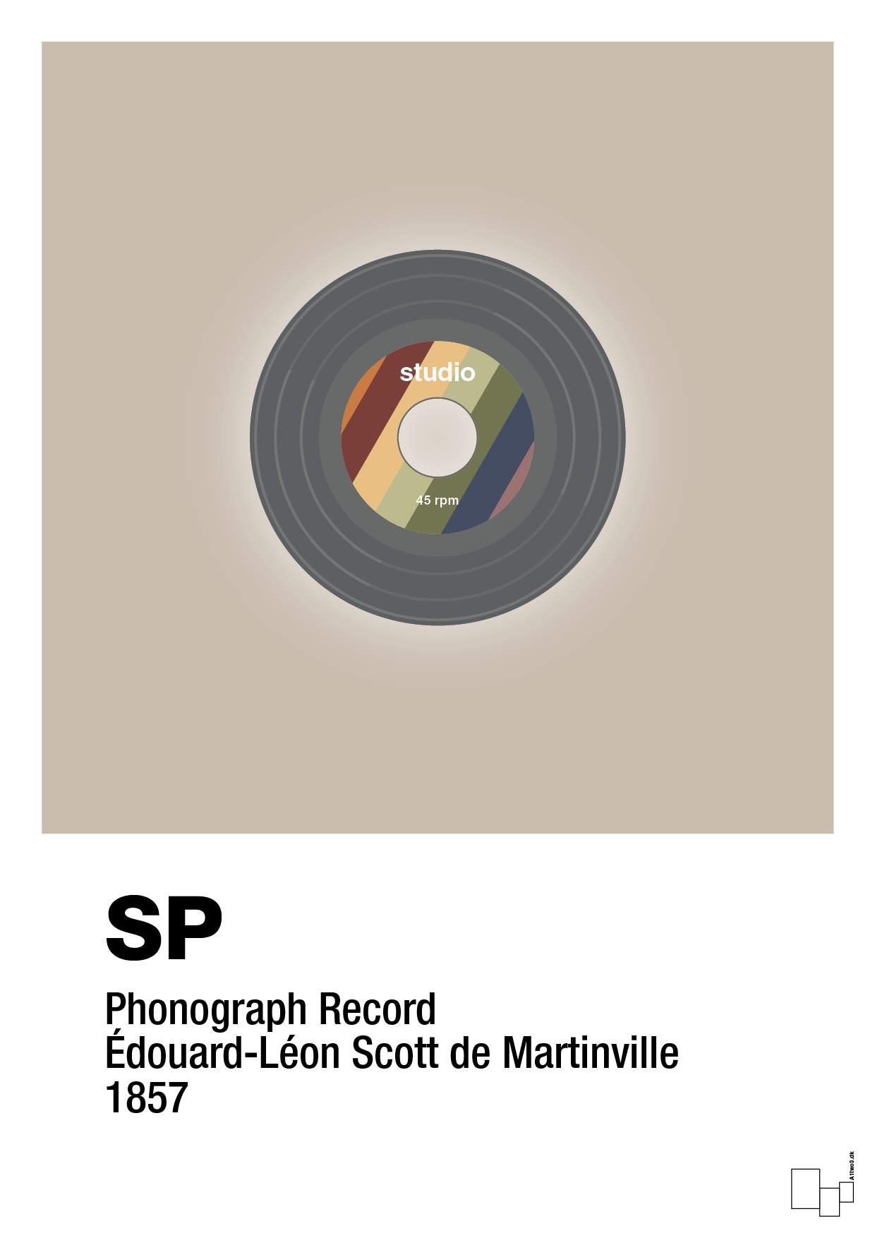 plakat: vinylplade 45rpm - creamy mushroom-Retro-A1two3