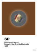 plakat: vinylplade 45rpm - dark brown-Retro-A1two3