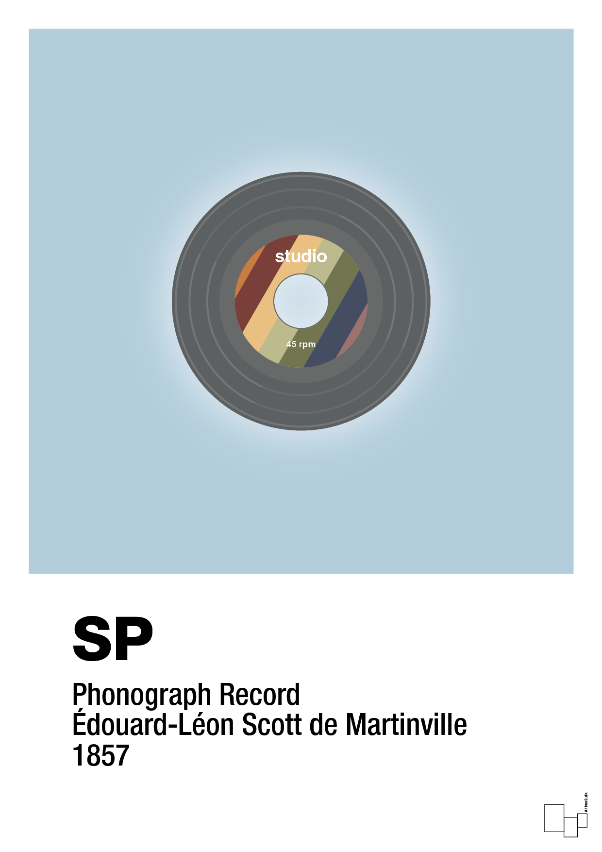 plakat: vinylplade 45rpm - heavenly blue-Retro-A1two3