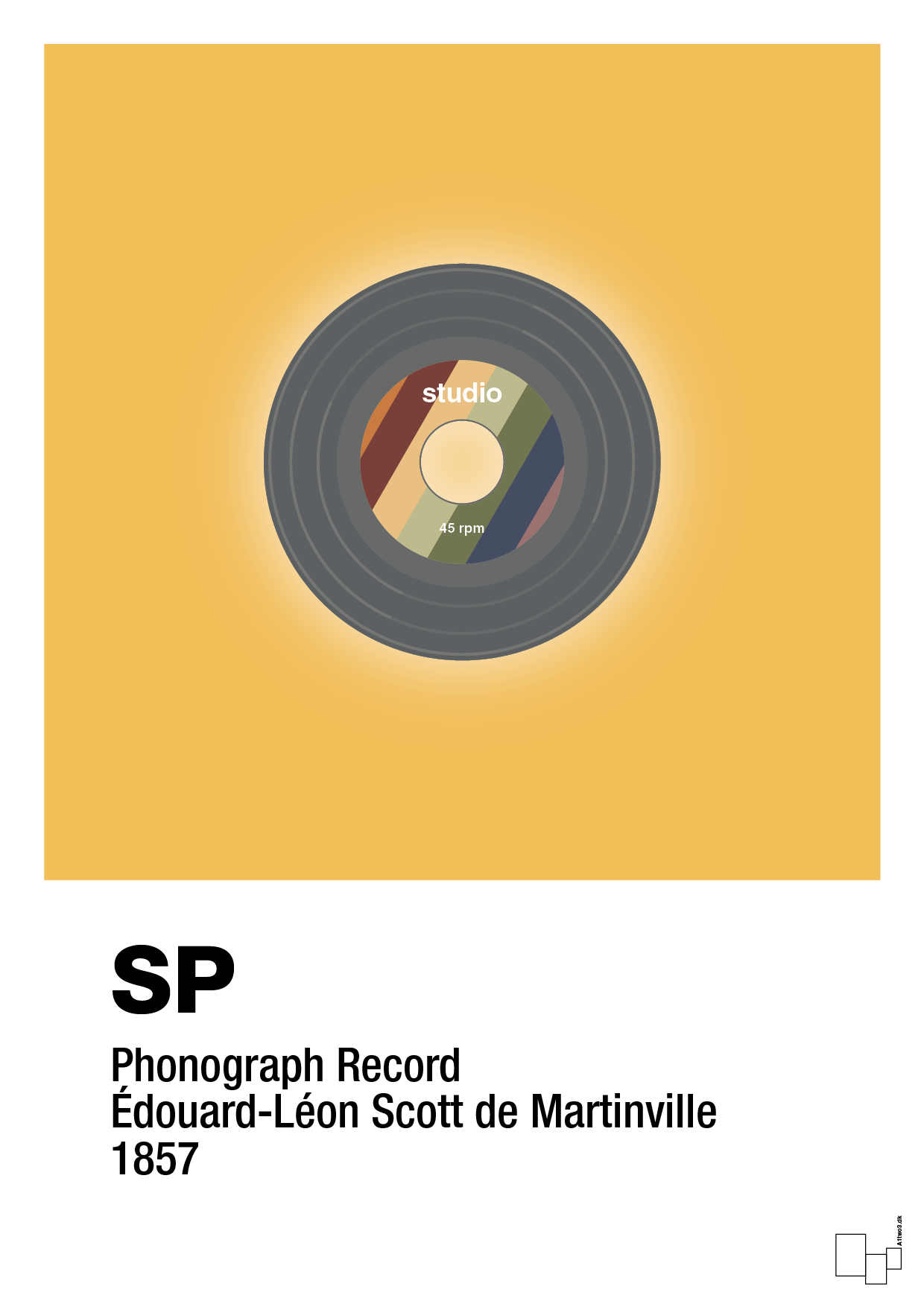 plakat: vinylplade 45rpm - honeycomb-Retro-A1two3