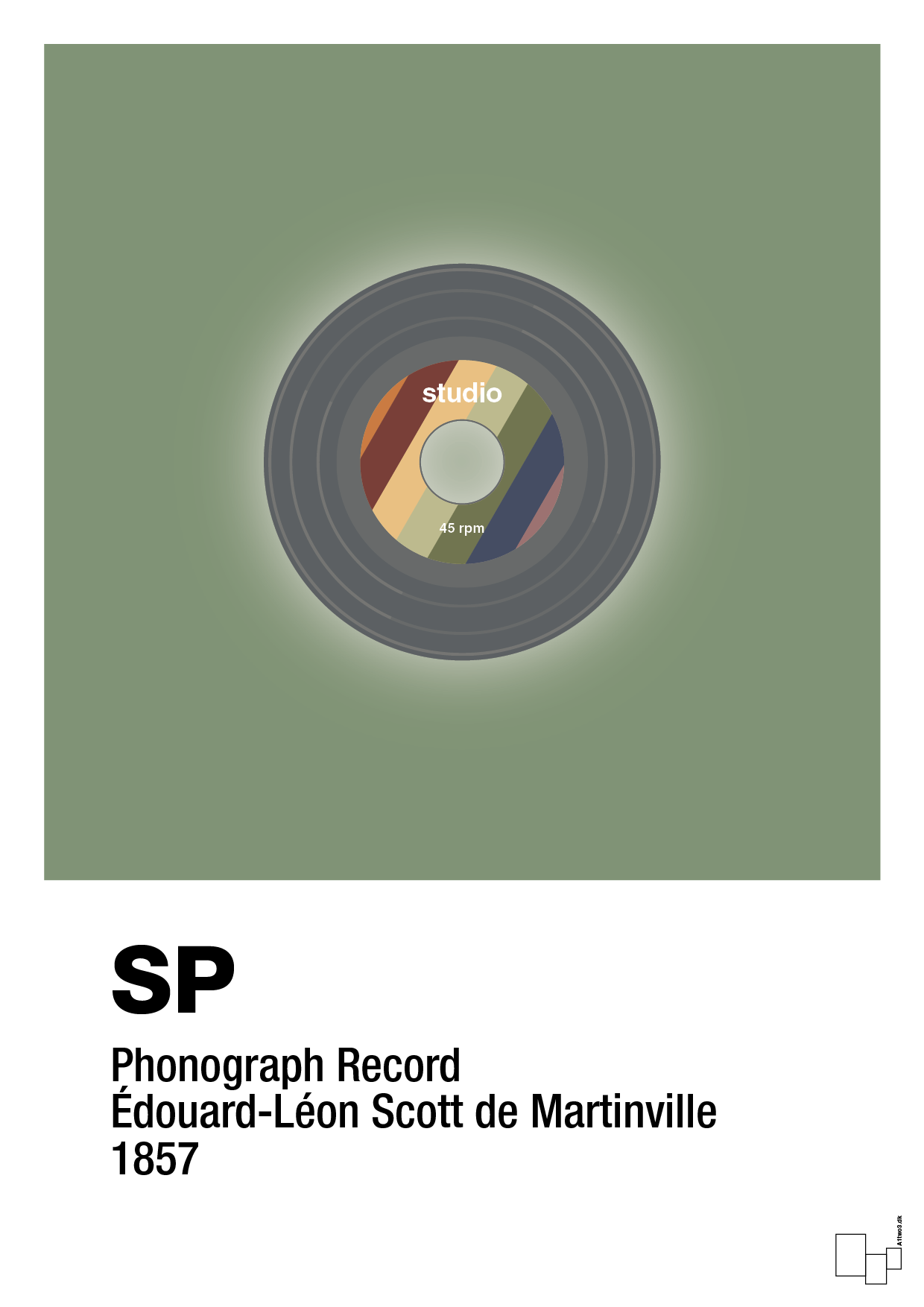 plakat: vinylplade 45rpm - jade-Retro-A1two3