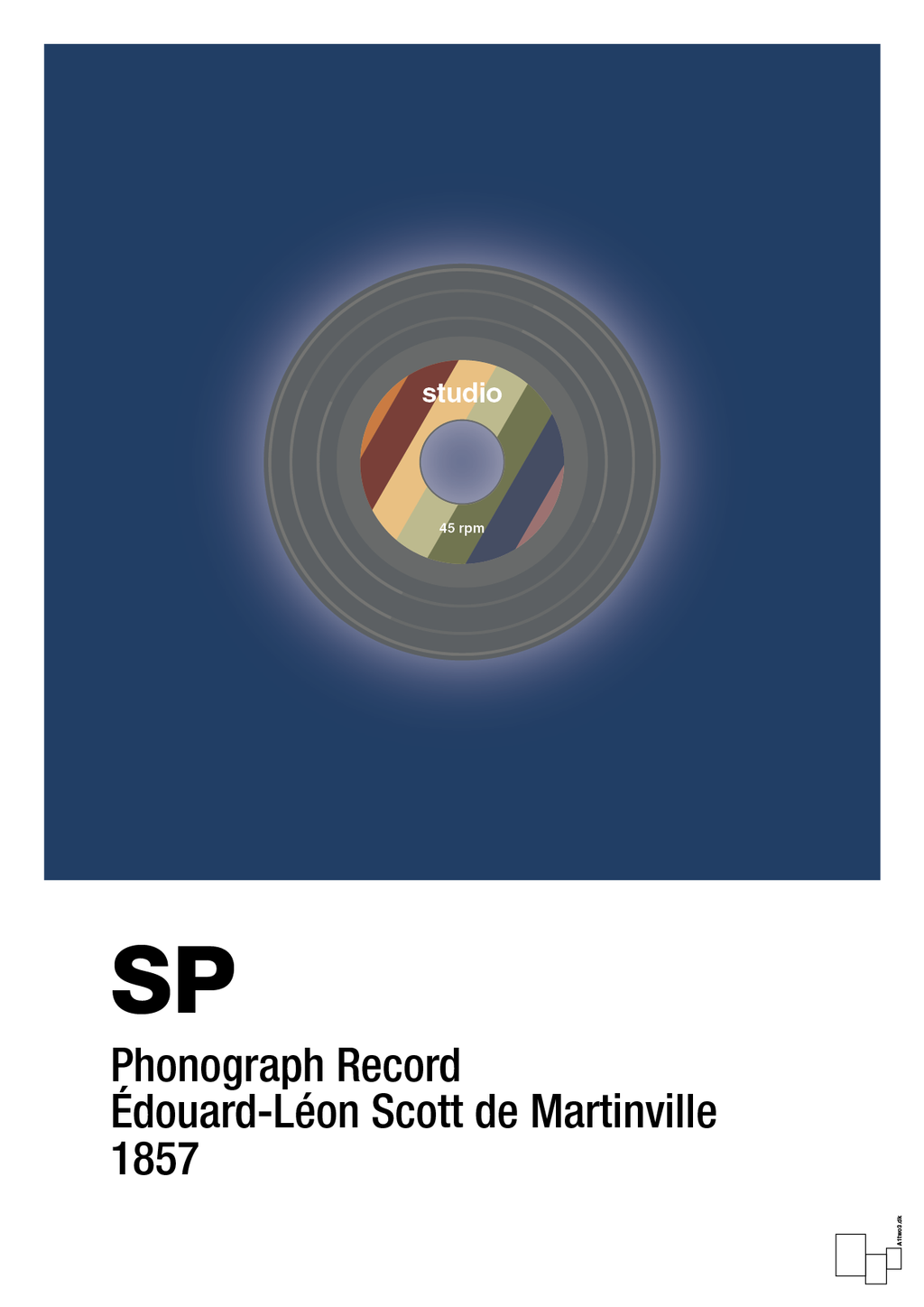 plakat: vinylplade 45rpm - lapis blue-Retro-A1two3