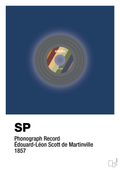 plakat: vinylplade 45rpm - lapis blue-Retro-A1two3