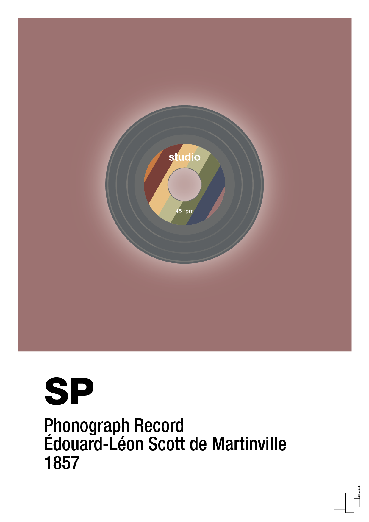 plakat: vinylplade 45rpm - plum-Retro-A1two3