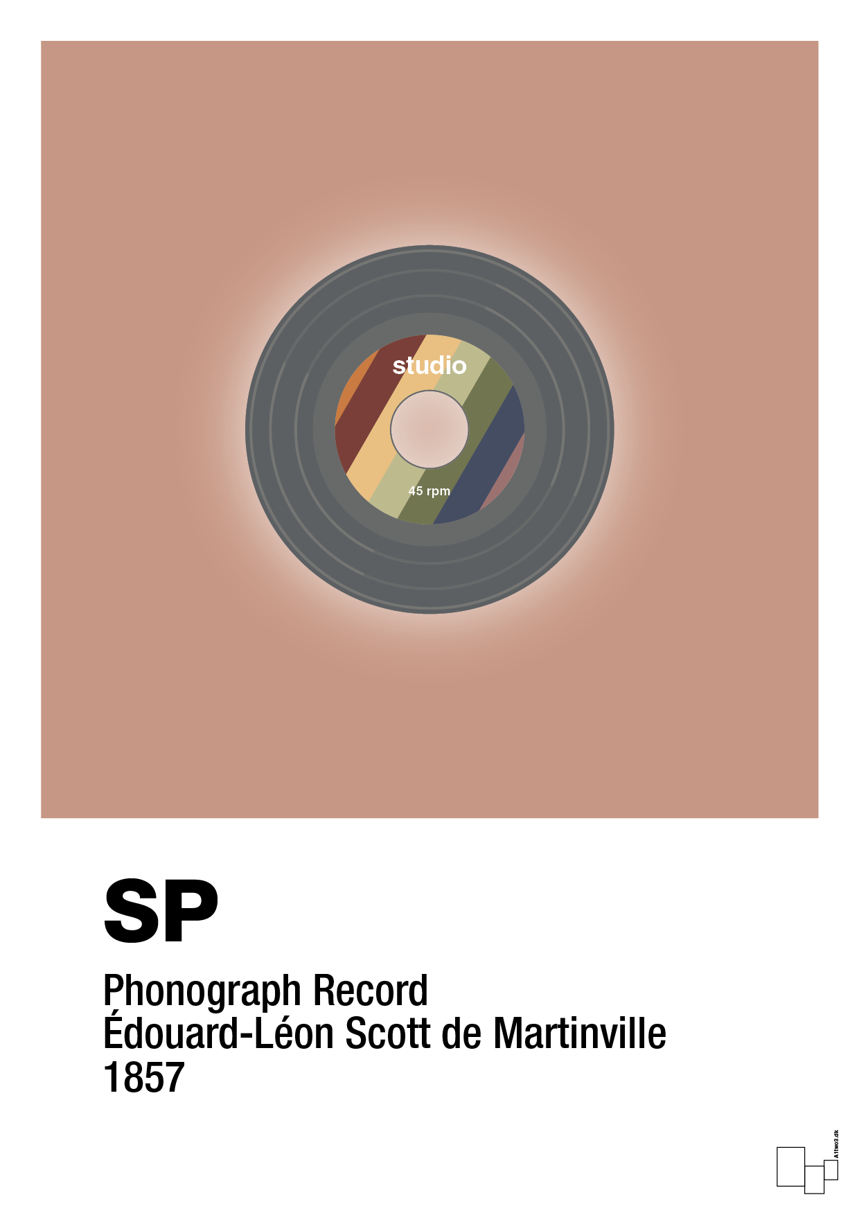 plakat: vinylplade 45rpm - powder-Retro-A1two3