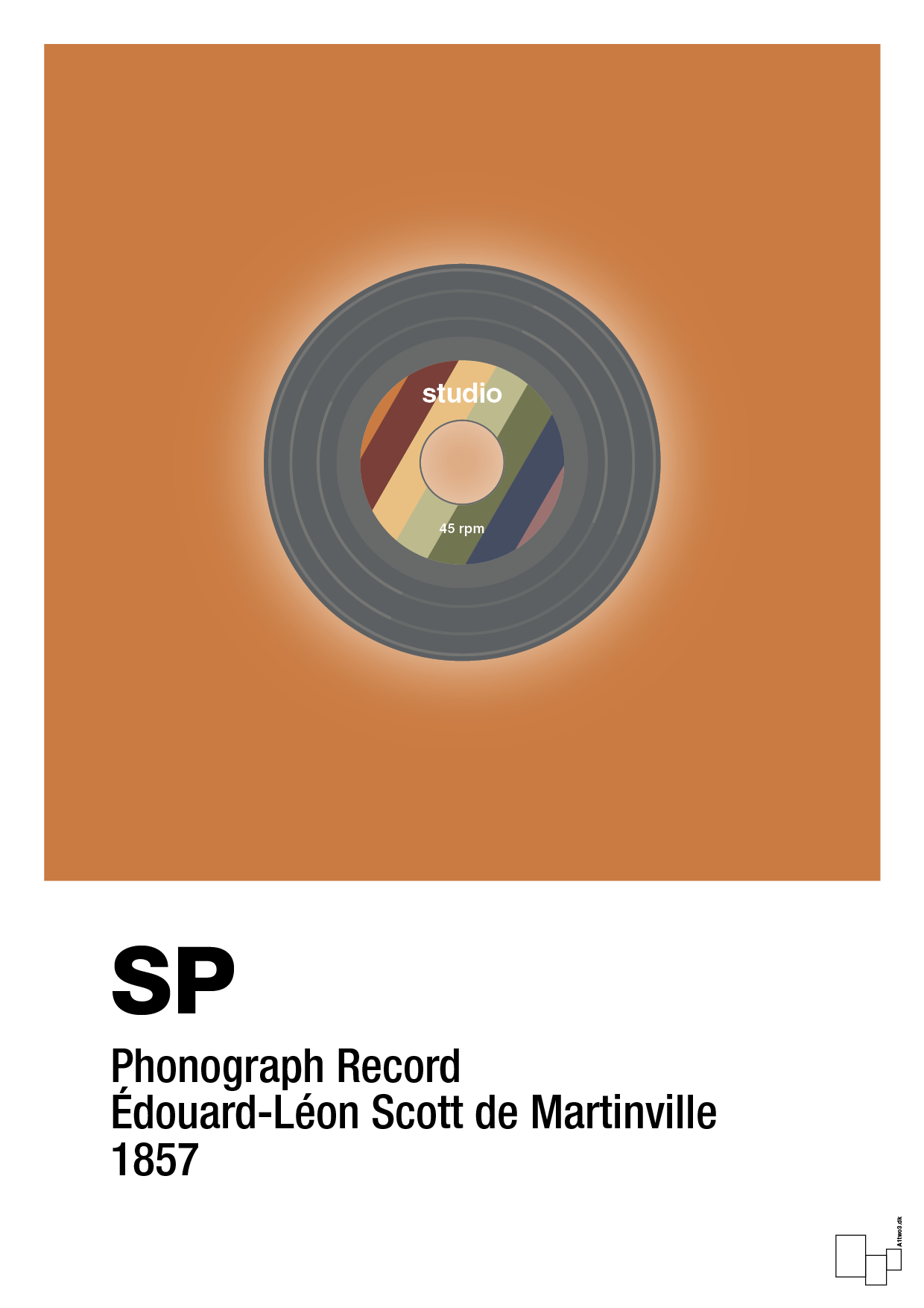 plakat: vinylplade 45rpm - rumba orange-Retro-A1two3
