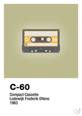 plakat: kassettebånd c-60 - back to nature-Retro-A1two3