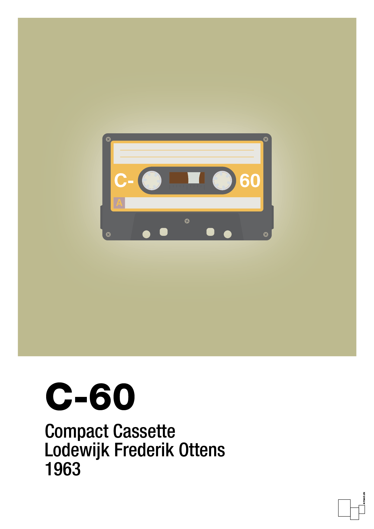 plakat: kassettebånd c-60 - back to nature-Retro-A1two3