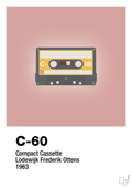 plakat: kassettebånd c-60 - bubble shell-Retro-A1two3