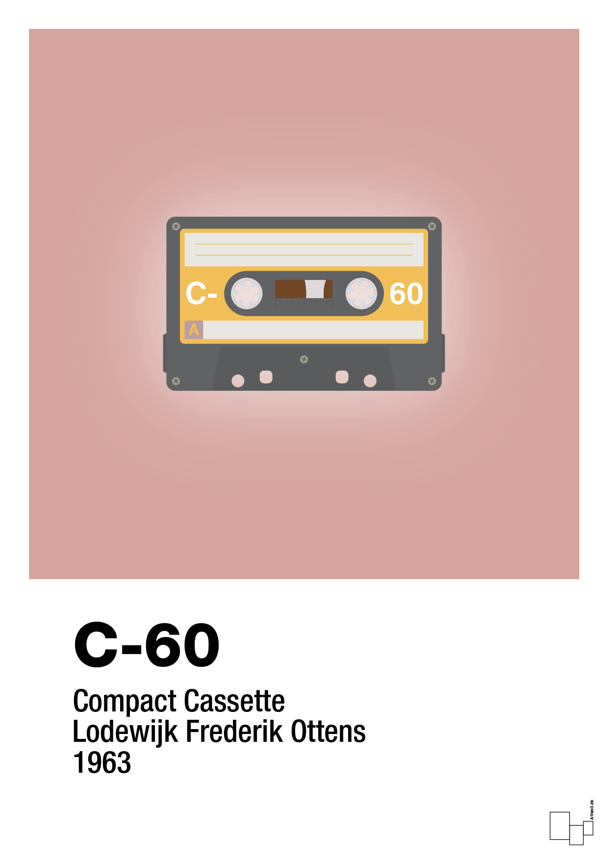 plakat: kassettebånd c-60 - bubble shell-Retro-A1two3