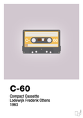 plakat: kassettebånd c-60 - dusty lilac-Retro-A1two3