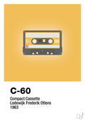 plakat: kassettebånd c-60 - honeycomb-Retro-A1two3