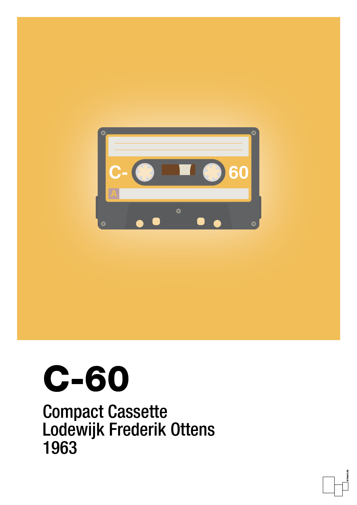 plakat: kassettebånd c-60 - honeycomb-Retro-A1two3