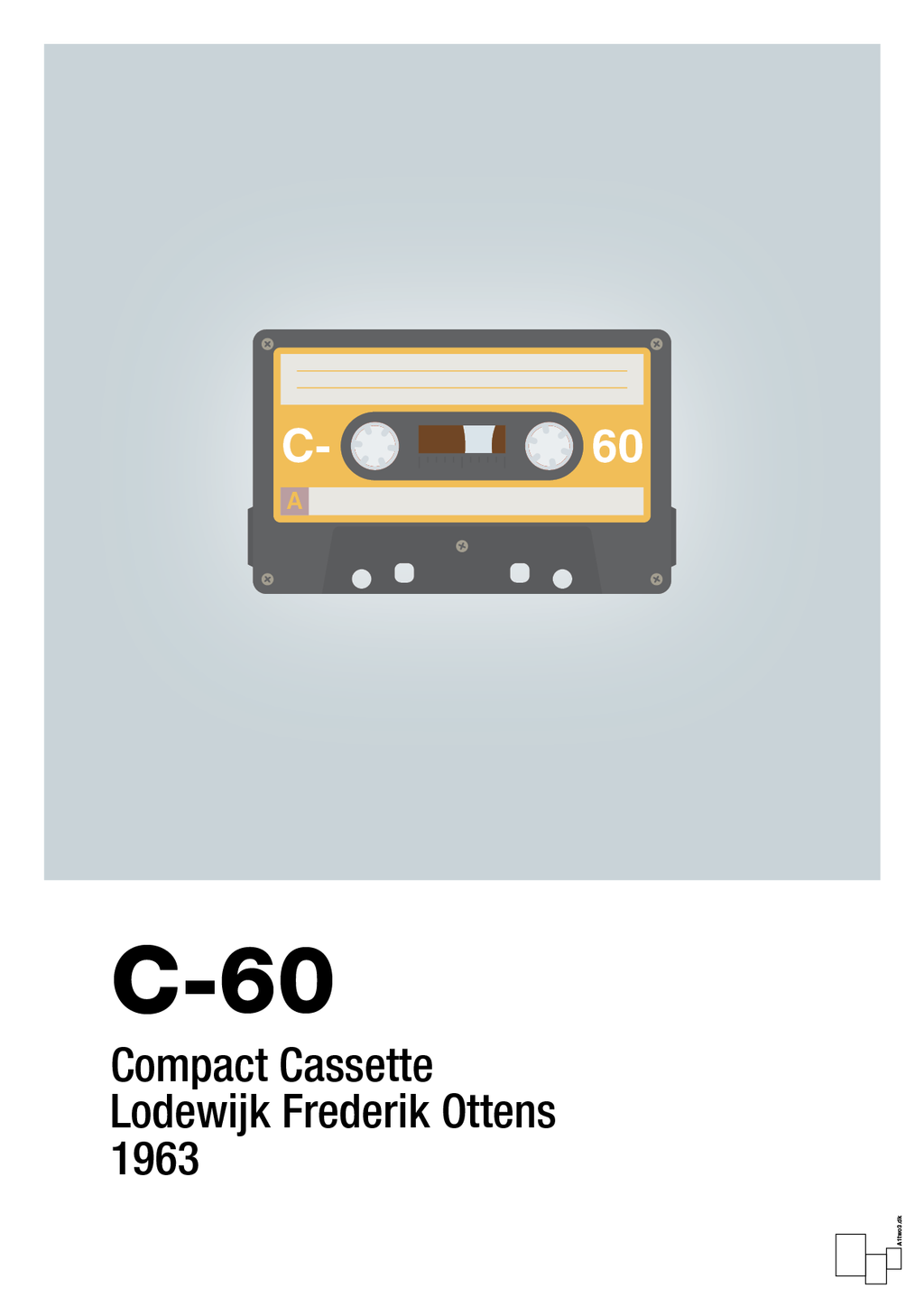 plakat: kassettebånd c-60 - light drizzle-Retro-A1two3